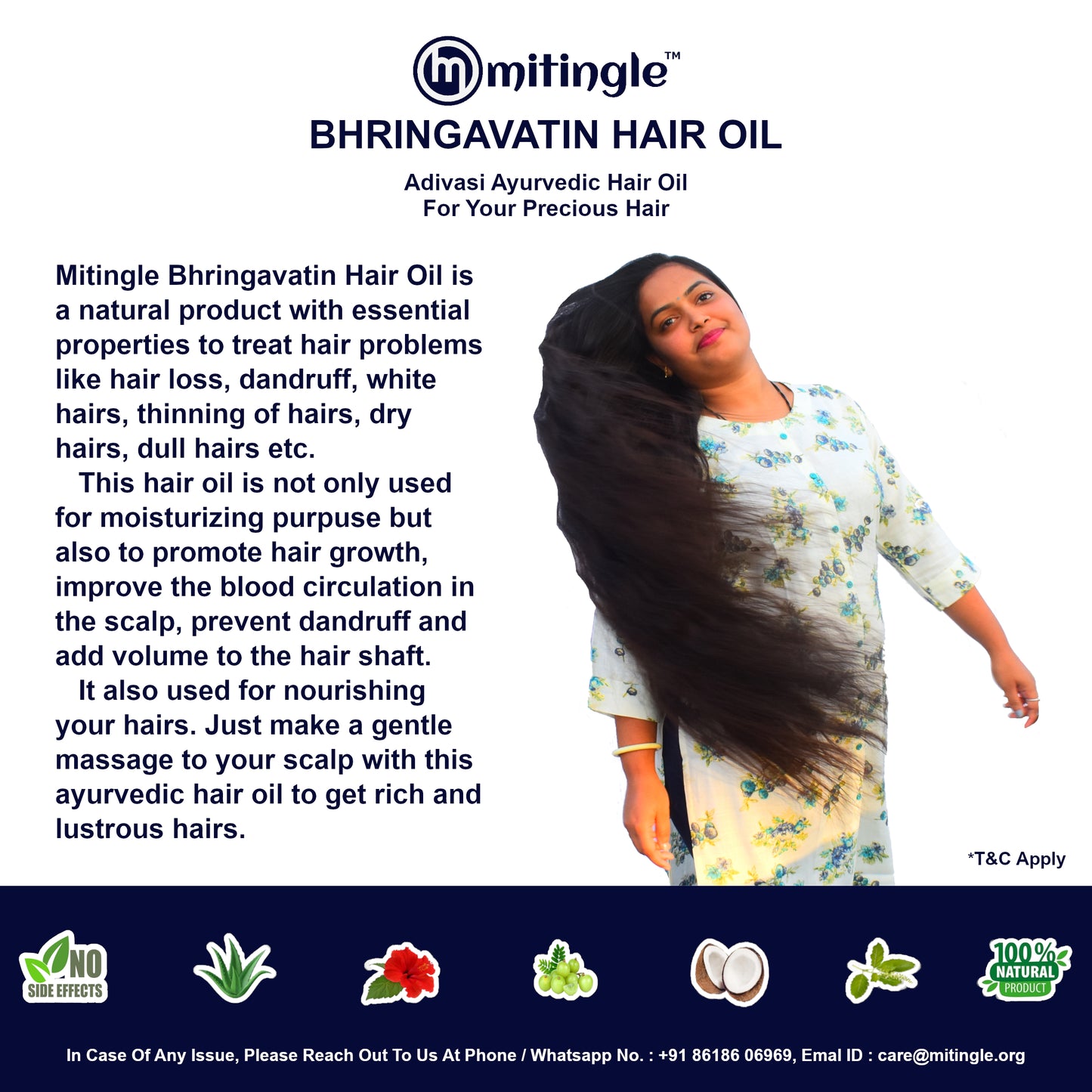 Mitingle Bhringavatin Hair Oil | Adivasi Hair Oil, 500ml