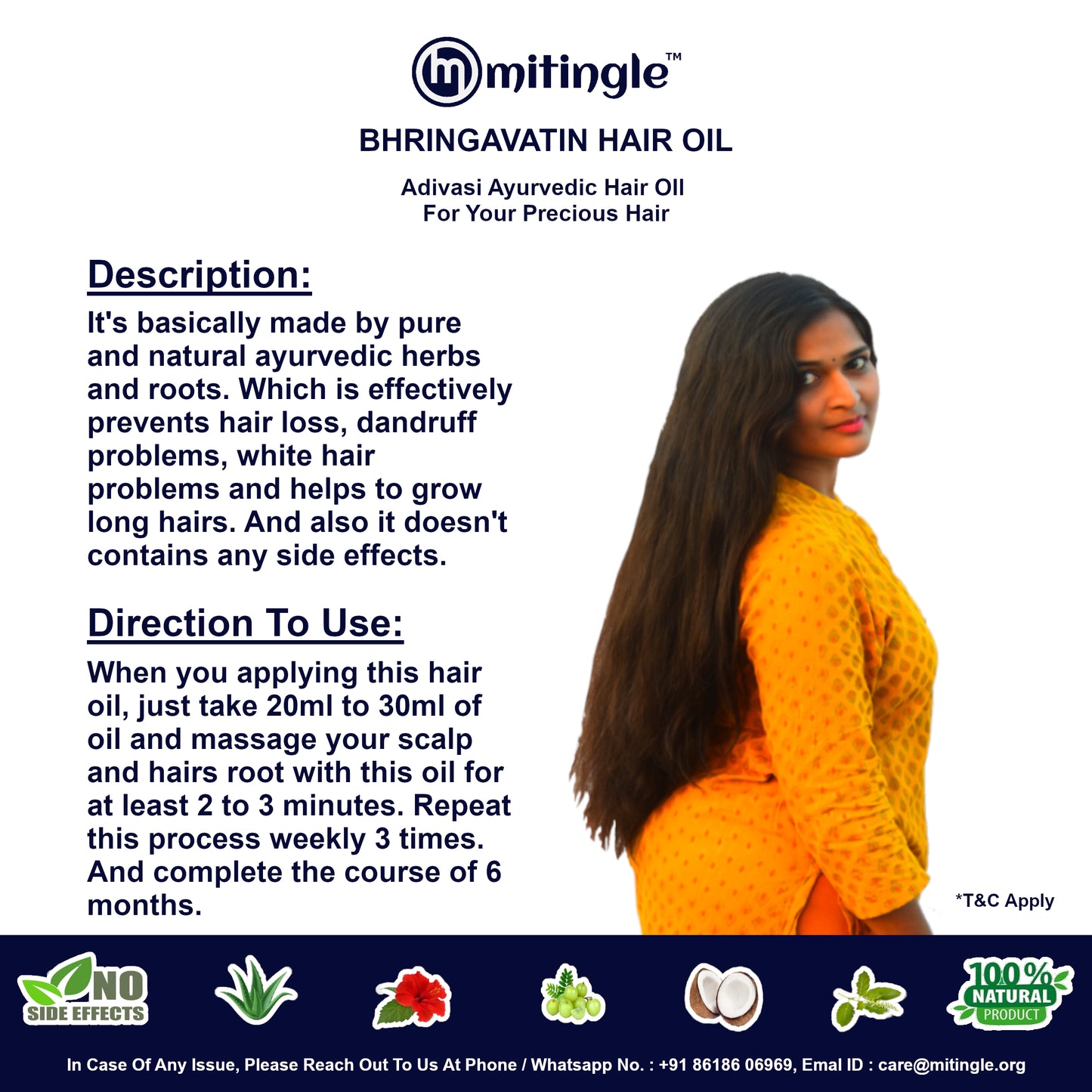 Mitingle Bhringavatin Hair Oil | Adivasi Hair Oil, 500ml