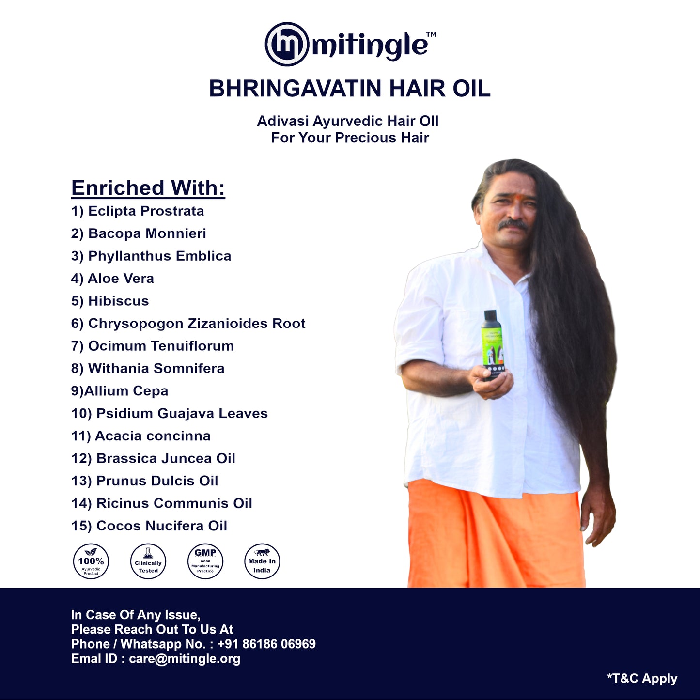 Mitingle Bhringavatin Hair Oil | Adivasi Hair Oil, 500ml