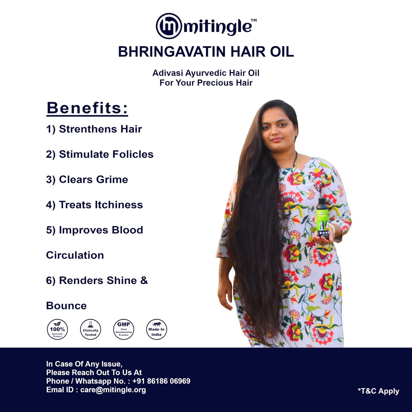 Mitingle Bhringavatin Hair Oil | Adivasi Hair Oil, 500ml